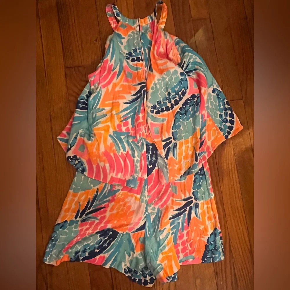 Lilly Pulitzer Pink and Blue Kids Romper - Picture 4 of 17